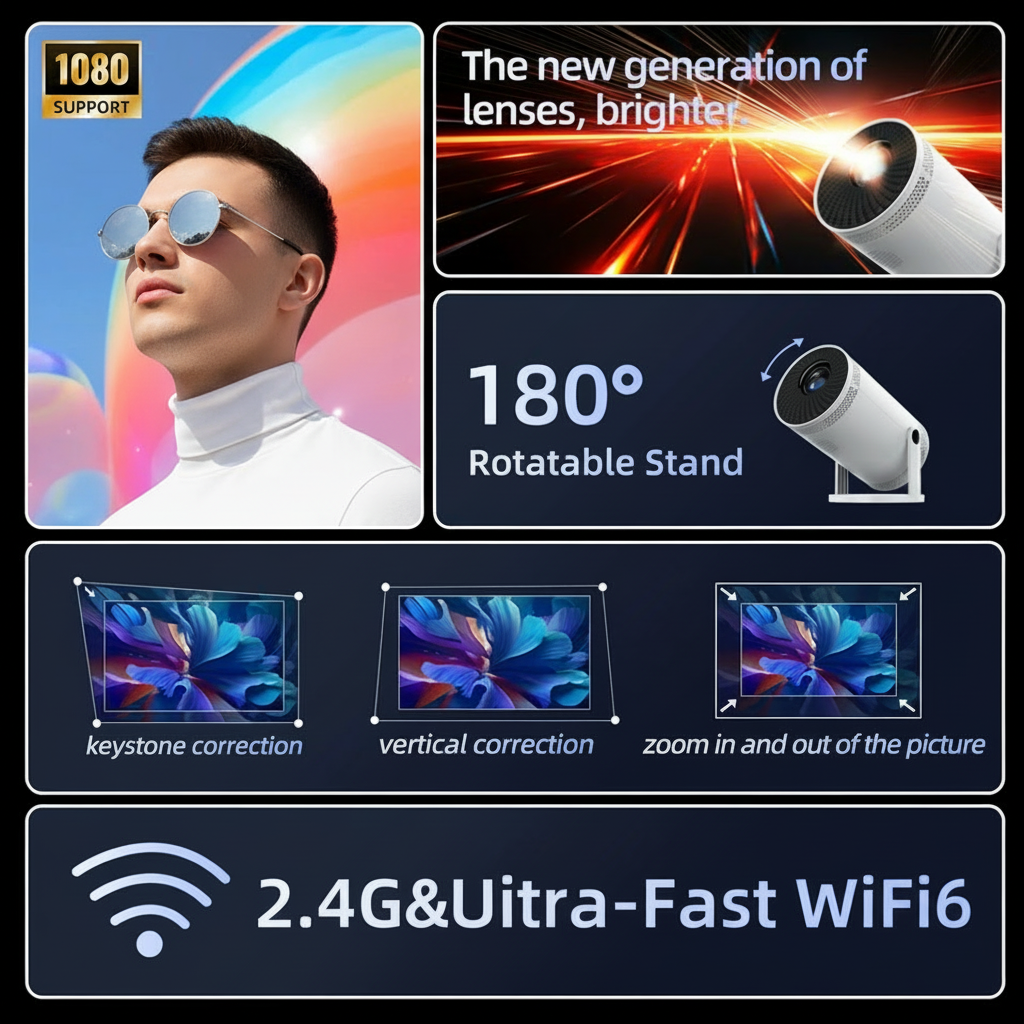 “VisionAura Home Projector” — Turn Any Wall Into a Stunning Visual Experience